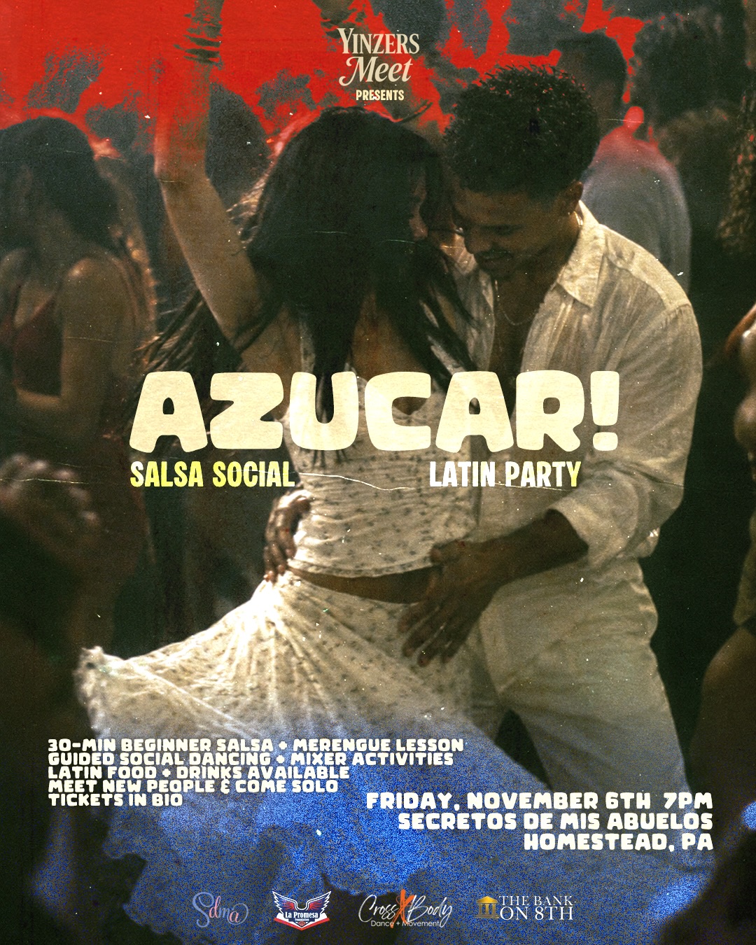 AZUCAR! Salsa Social, a Latin dance party at Secretos de Mis Abuelos in The Bank on 8th, Friday November 6